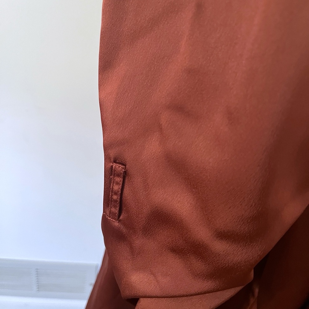 NWT Rebdolls Rust Satin Plus Size Trench Coat | 1X - Picture 7 of 12